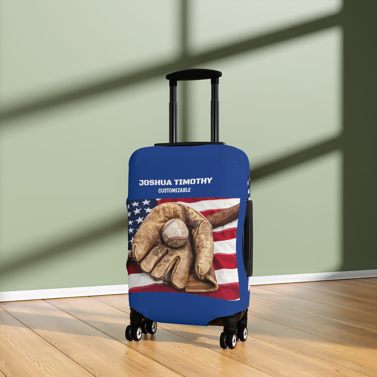 Personalized Baseball Fan Luggage Cover | Suitcase protector | Crisply Printed Washable