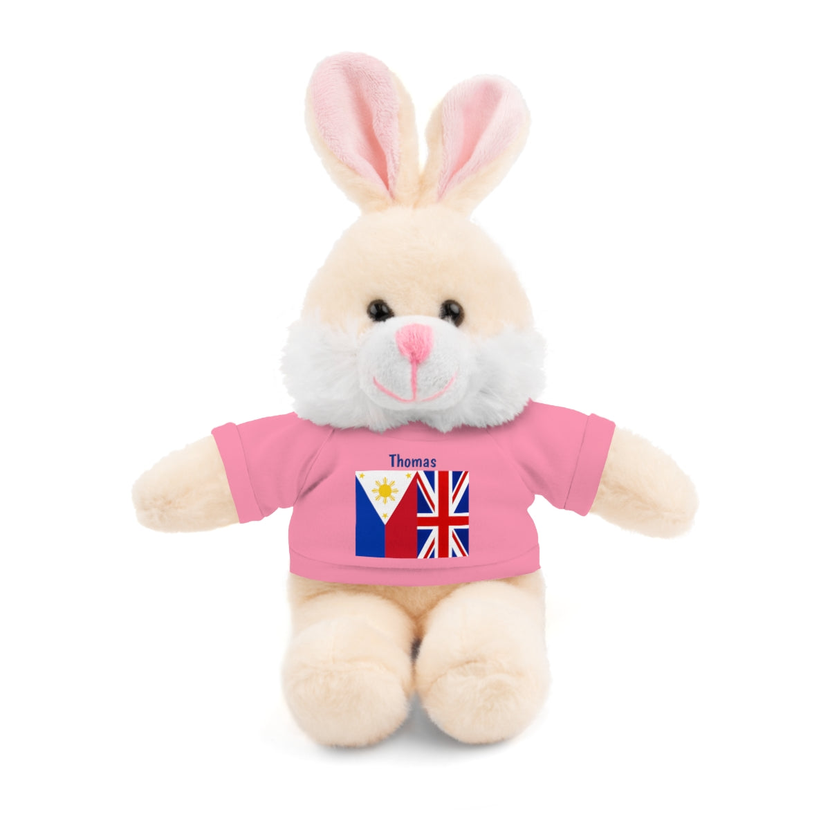 Personalized Filipino Stuffed Animal Toy with Tee | Philippines & UK Flag | Gift for kids and adults | Holiday Gifting idea