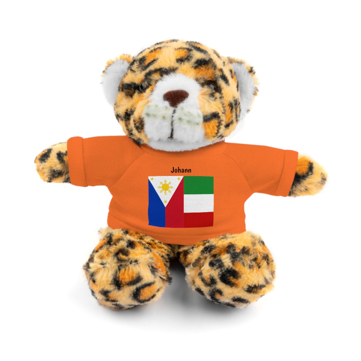 Personalized Filipino Stuffed Animal Toy with Tee | Philippines & Italy Flag | Gift for kids and adults | Holiday Gift idea