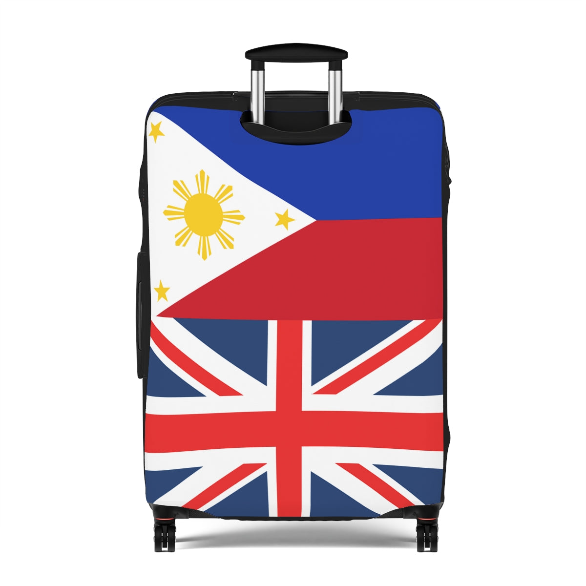 Philippines UK Flag Luggage Cover | Personalized Suitcase Protector | Crisply Printed , Washable.