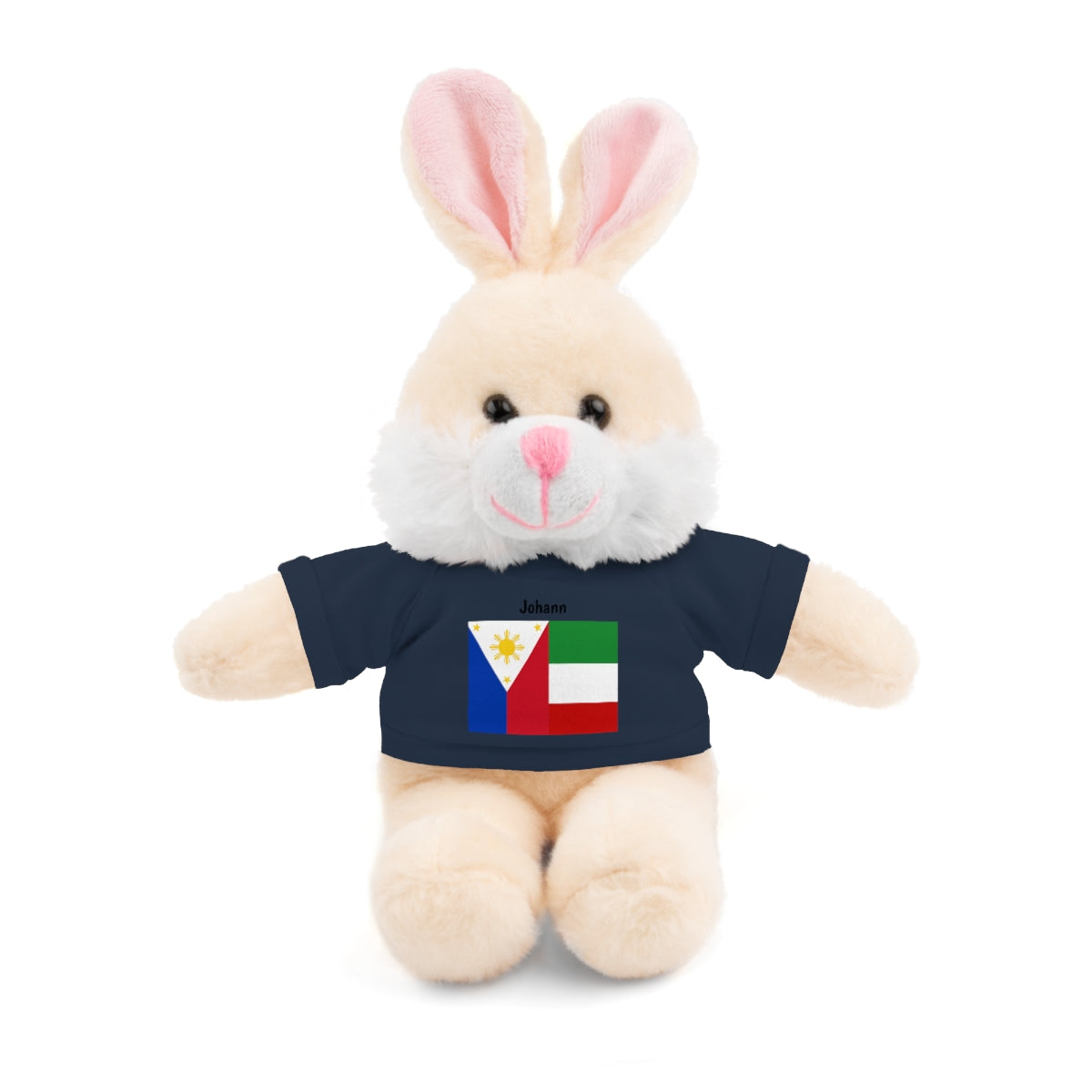 Personalized Filipino Stuffed Animal Toy with Tee | Philippines & Italy Flag | Gift for kids and adults | Holiday Gift idea