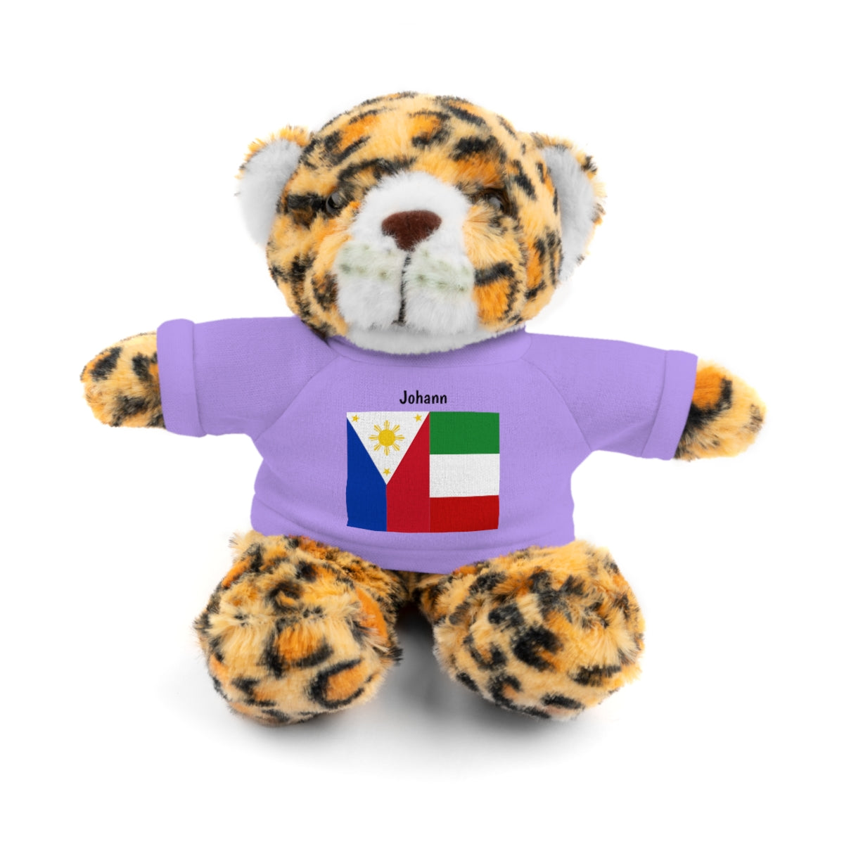 Personalized Filipino Stuffed Animal Toy with Tee | Philippines & Italy Flag | Gift for kids and adults | Holiday Gift idea