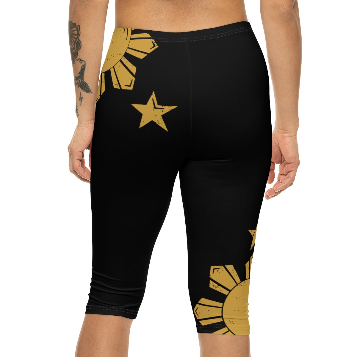 Philippines Filpino Sun and Star Capri Leggings | Womens Capri Leggings, Summer capris | Filipino Summer capris