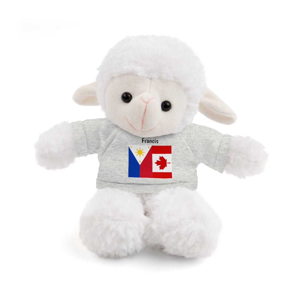 Personalized Filipino Stuffed Animal Toy with Tee | Philippines & Canada Flag | Gift for kids and adults | Holiday Gifting