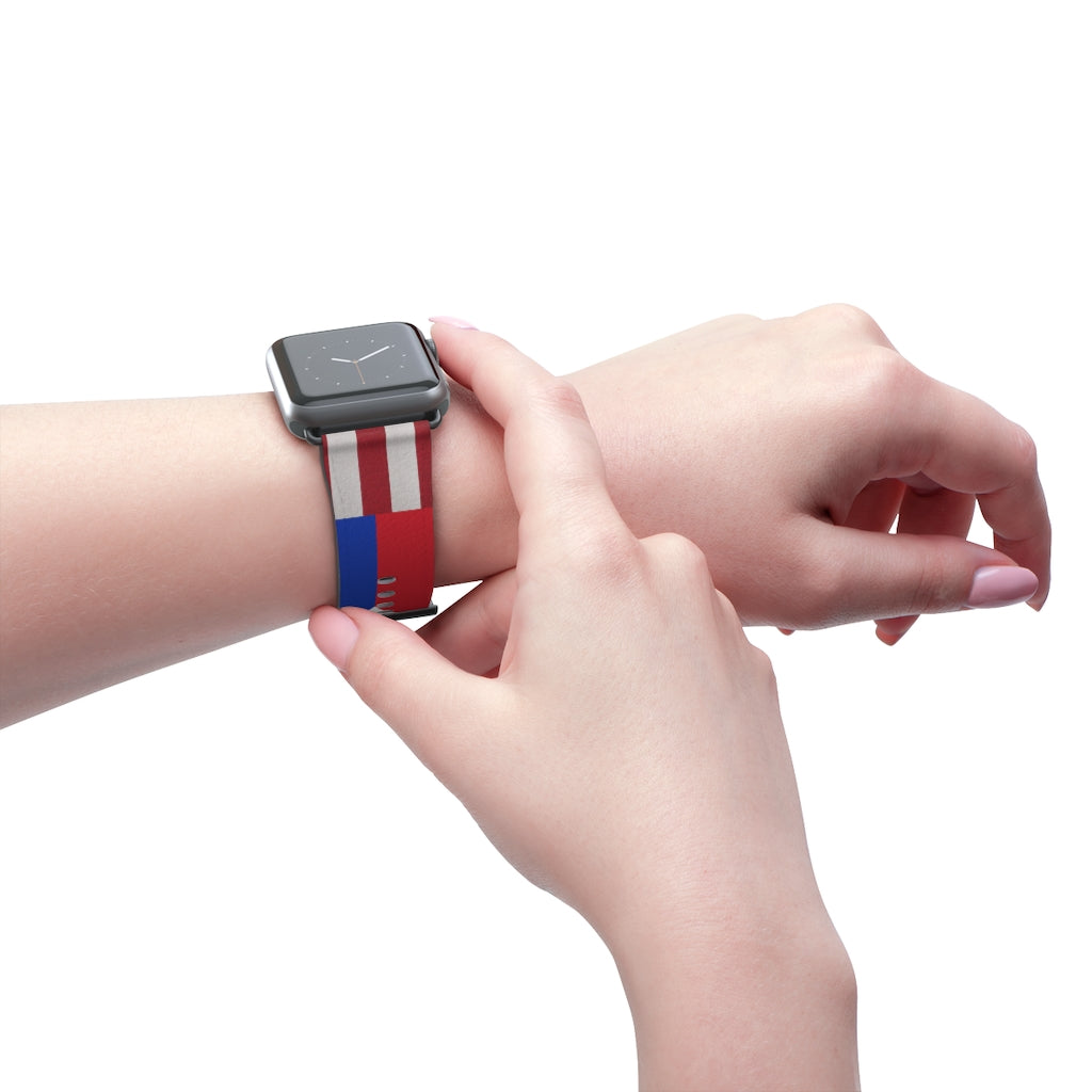 Filipino Philippines USA Mixed flag Watch Band, Philippine Fashion, Fit watch band.Philippine Accesories.