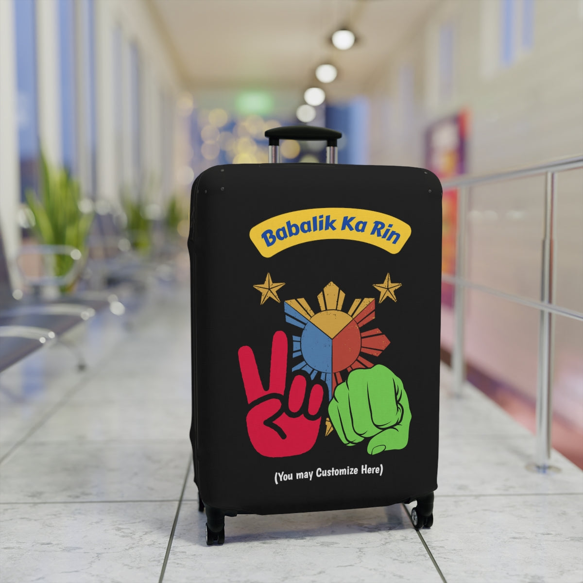 Philippines Babalik Ka Rin Luggage Cover | Personalized BBM inspired Suitcase Protector | Crisply Printed , Washable.