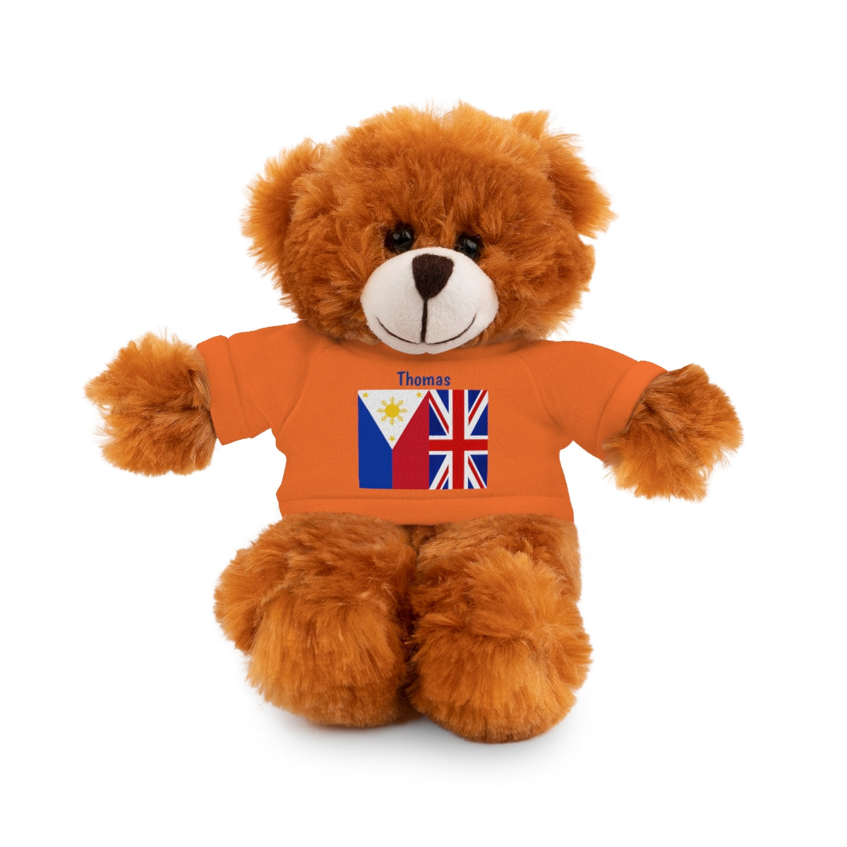 Personalized Filipino Stuffed Animal Toy with Tee | Philippines & UK Flag | Gift for kids and adults | Holiday Gifting idea