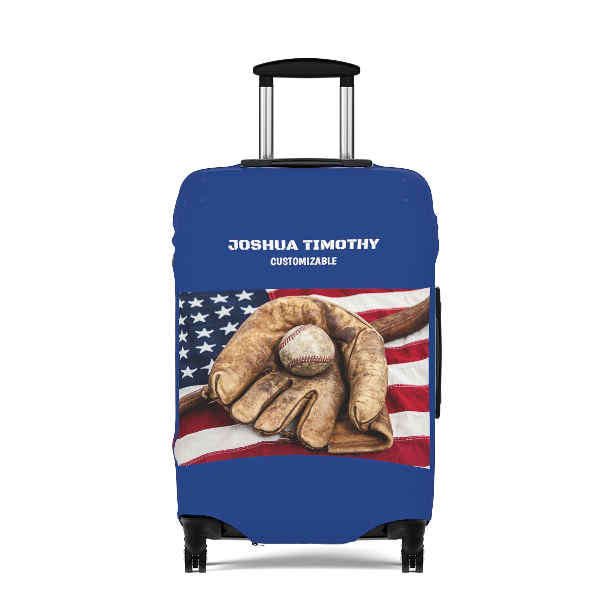 Personalized Baseball Fan Luggage Cover | Suitcase protector | Crisply Printed Washable