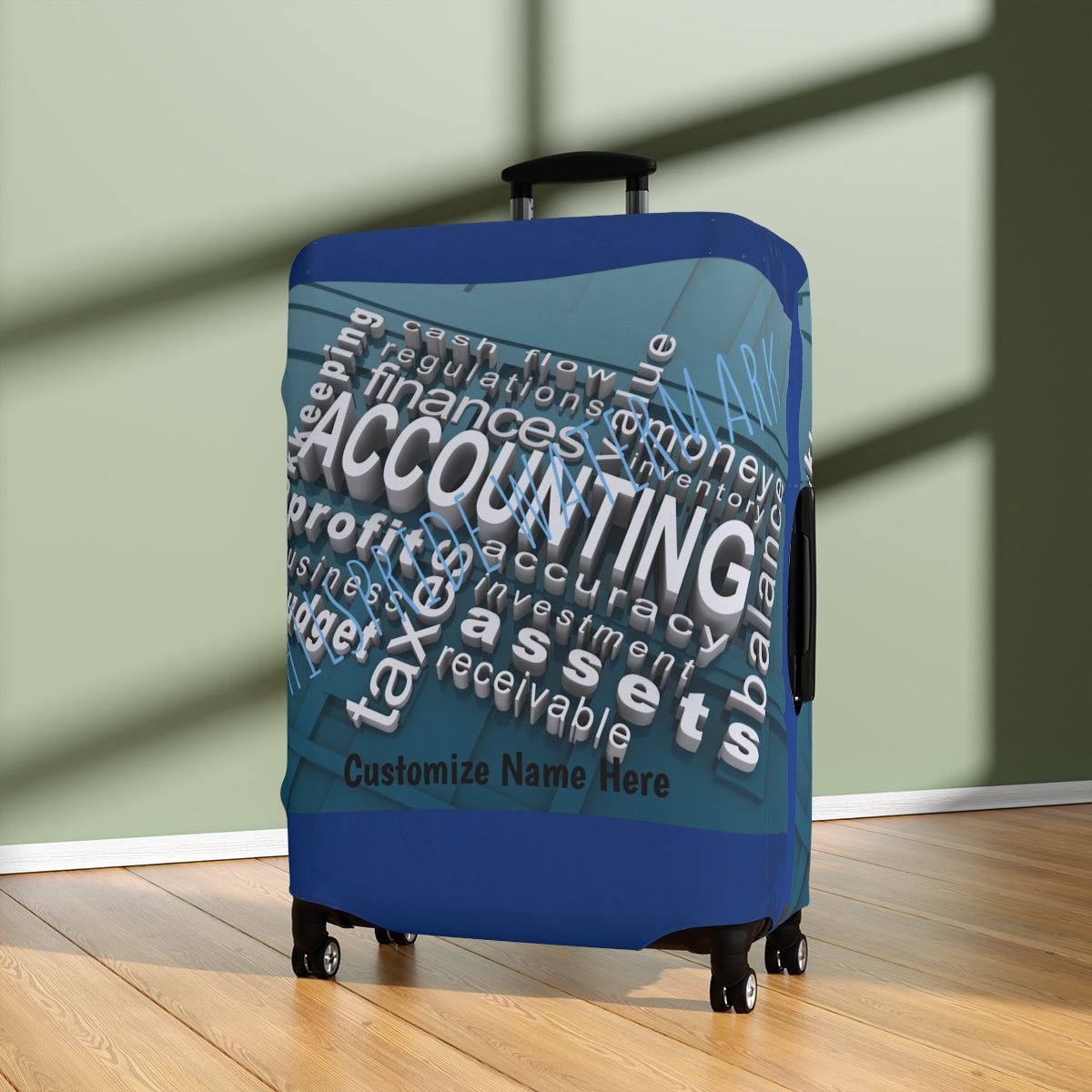 Personalized Accountants Luggage Cover | Suitcase Protector | Crisply Printed , Washable.