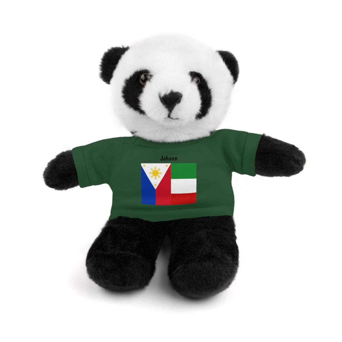 Personalized Filipino Stuffed Animal Toy with Tee | Philippines & Italy Flag | Gift for kids and adults | Holiday Gift idea