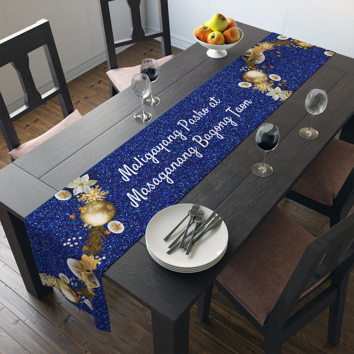 Philippines Filipino Christmas Maligayang Pasko parol themed Table Runner (Cotton, Poly)