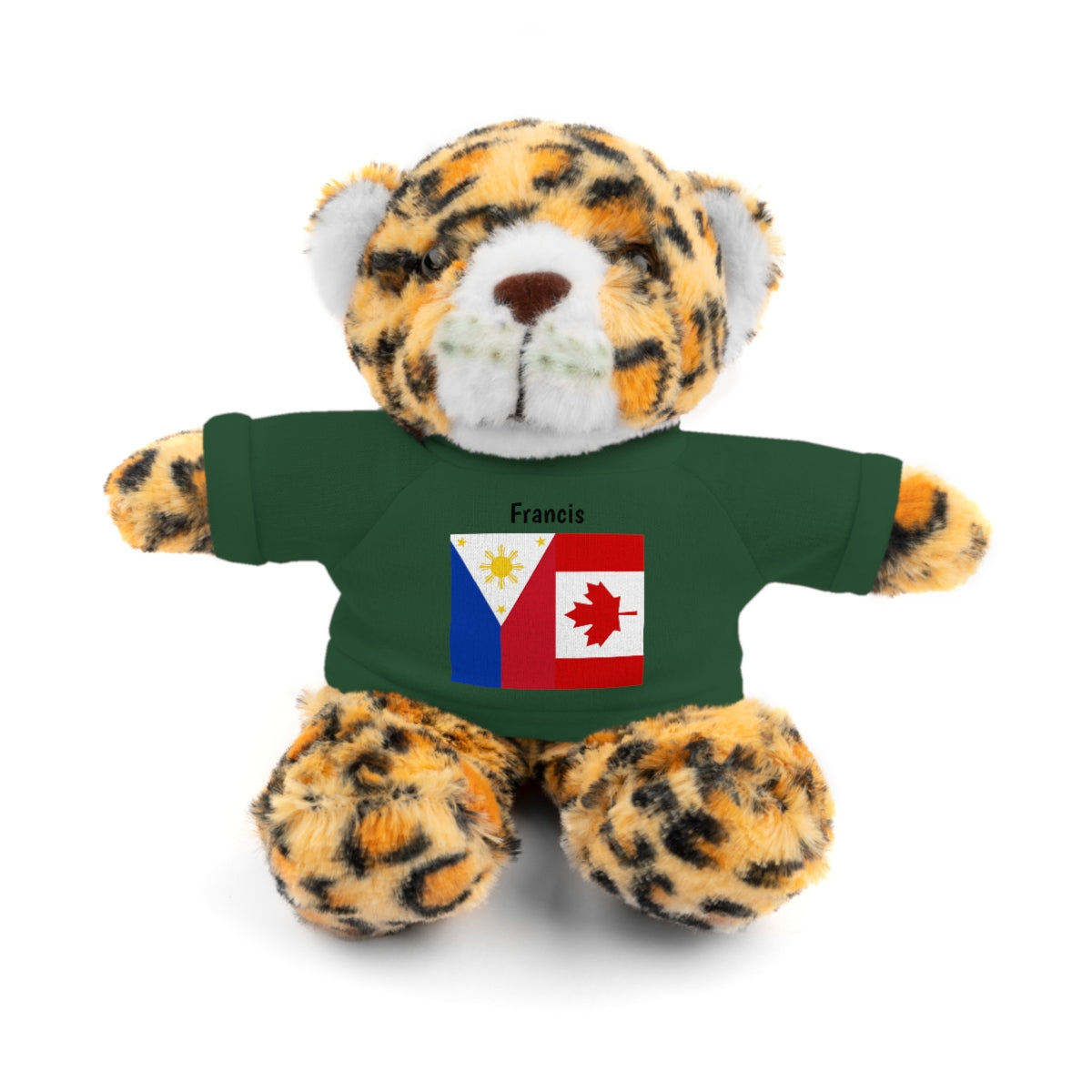 Personalized Filipino Stuffed Animal Toy with Tee | Philippines & Canada Flag | Gift for kids and adults | Holiday Gifting