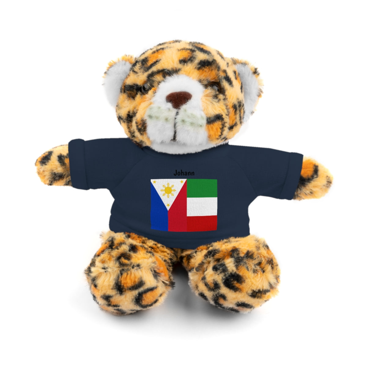 Personalized Filipino Stuffed Animal Toy with Tee | Philippines & Italy Flag | Gift for kids and adults | Holiday Gift idea
