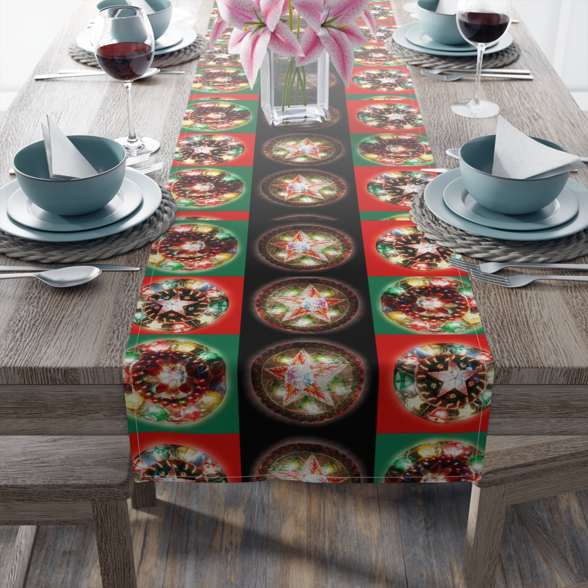 Philippines Filipino Christmas Lantern Arol themed Table Runner (Cotton, Poly)