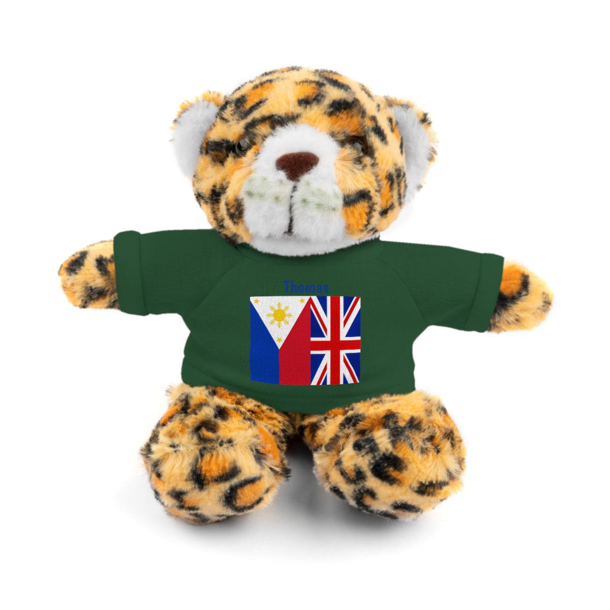 Personalized Filipino Stuffed Animal Toy with Tee | Philippines & UK Flag | Gift for kids and adults | Holiday Gifting idea