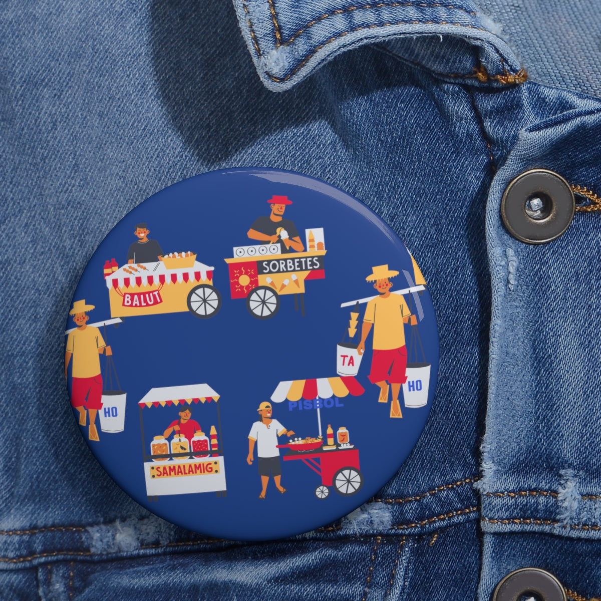 Philippines Filipino Street Foods Custom Pin Buttons