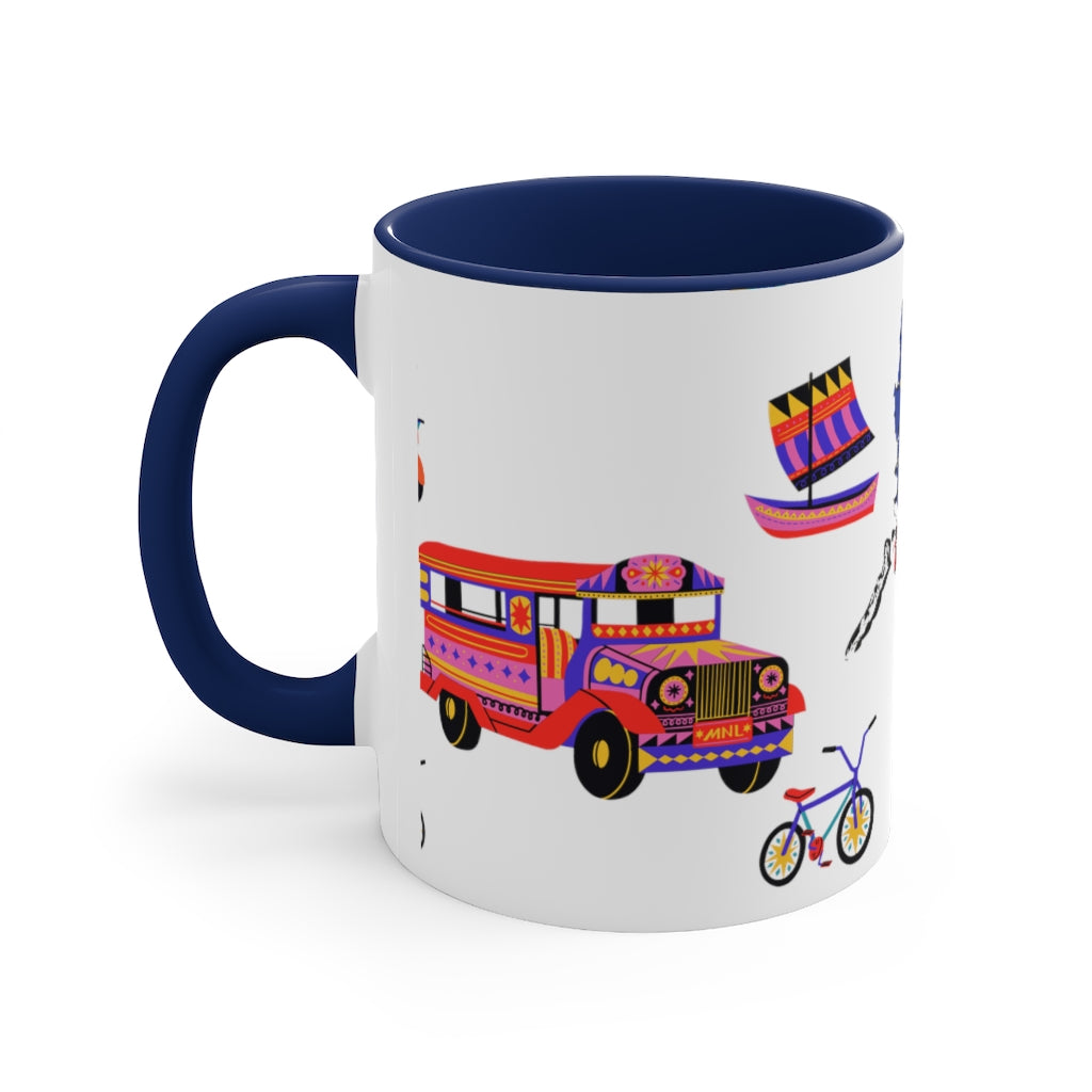 Philippine Inspired Accent Coffee Mug, 11oz | Unique Philippine Filipino Gift Idea for any occassion. Mothers Fathers Day, Birthday Graduation Gift.