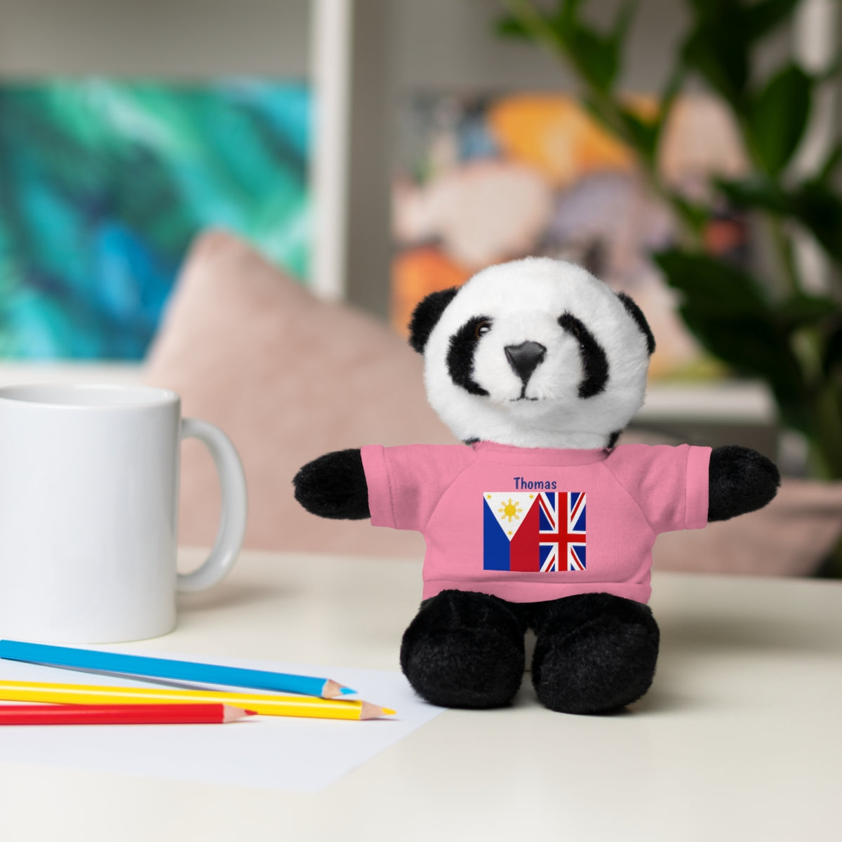 Personalized Filipino Stuffed Animal Toy with Tee | Philippines & UK Flag | Gift for kids and adults | Holiday Gifting idea