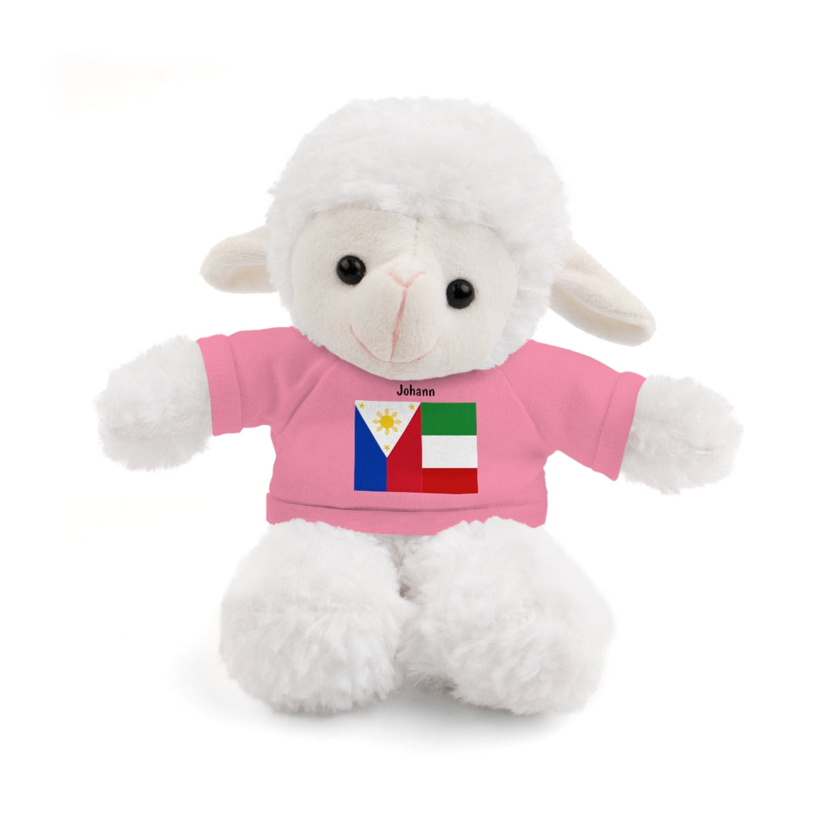 Personalized Filipino Stuffed Animal Toy with Tee | Philippines & Italy Flag | Gift for kids and adults | Holiday Gift idea