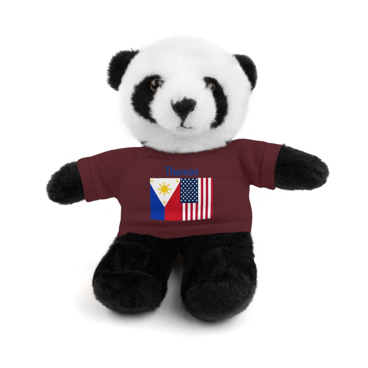 Personalized Filipino Stuffed Animal Toy with Tee | Philippines and USA Flag | Gift for kids and adults | Holiday Gifting