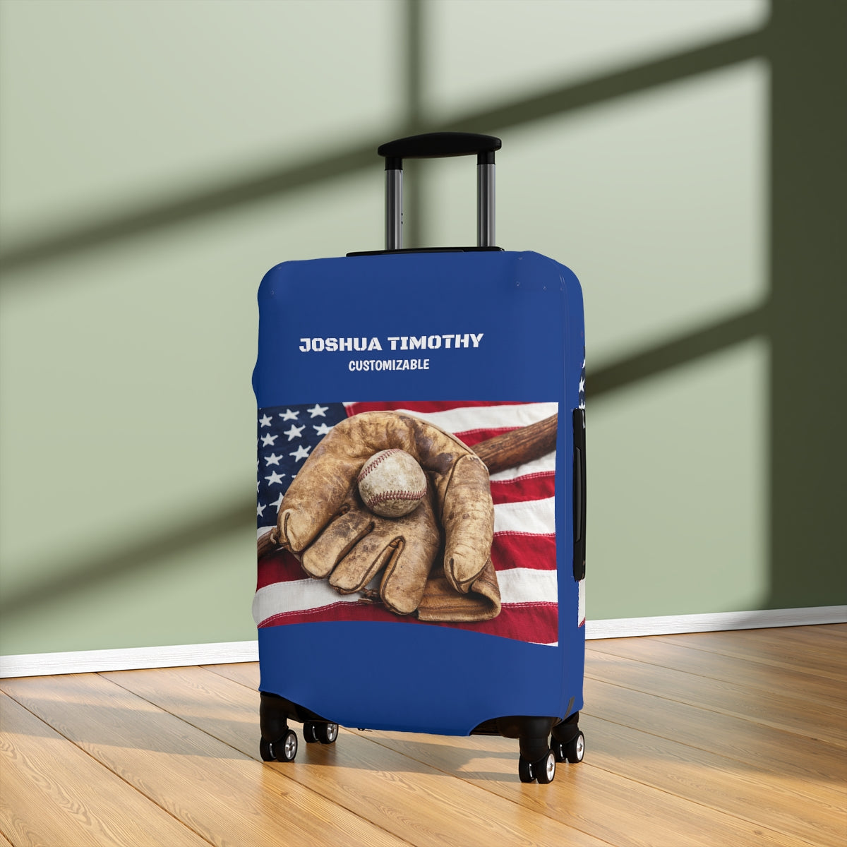 Personalized Baseball Fan Luggage Cover | Suitcase protector | Crisply Printed Washable