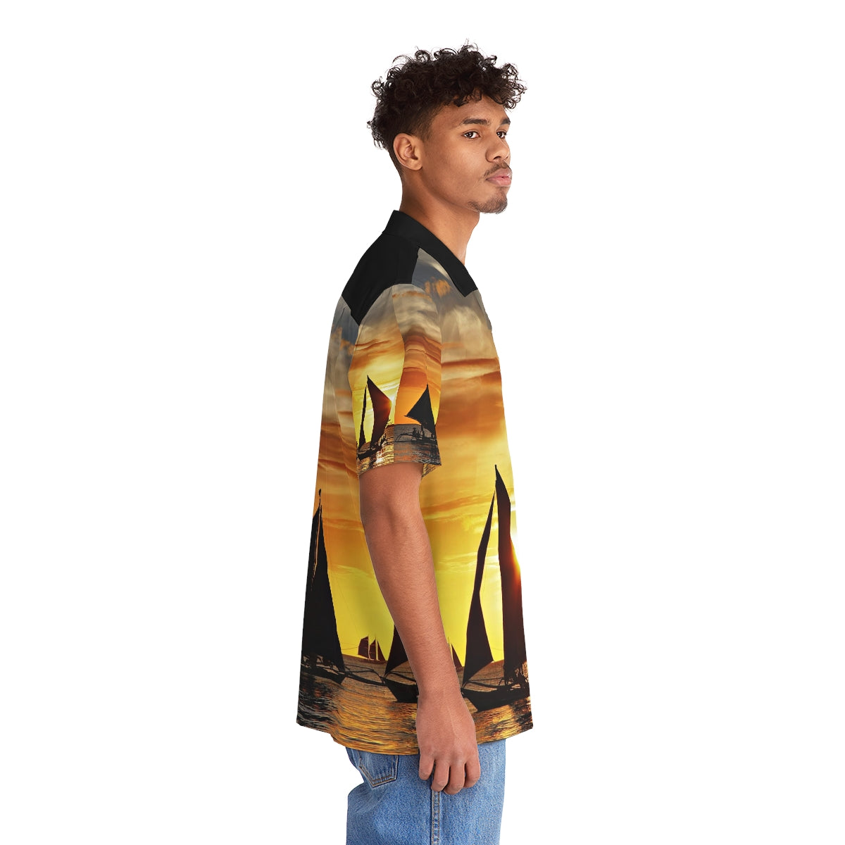 Philippines Boracay Theme Men's Hawaiian Shirt | Filipino Pinoy Shirt| Fathers Day Hawaiian Polo Shirt | Fathers Day Gift