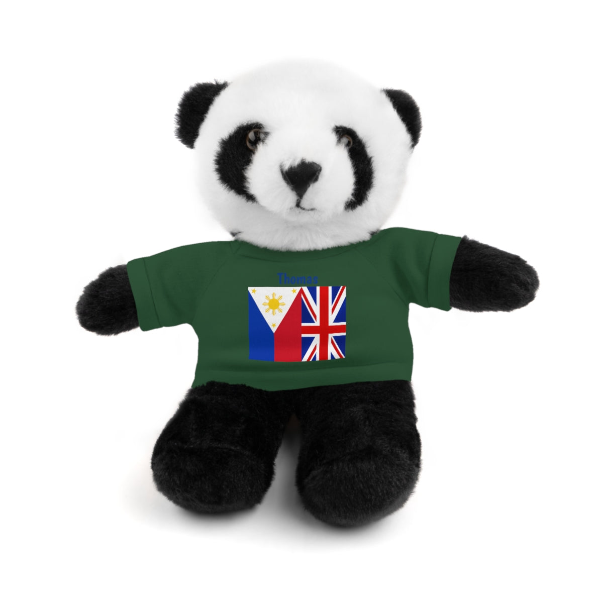 Personalized Filipino Stuffed Animal Toy with Tee | Philippines & UK Flag | Gift for kids and adults | Holiday Gifting idea