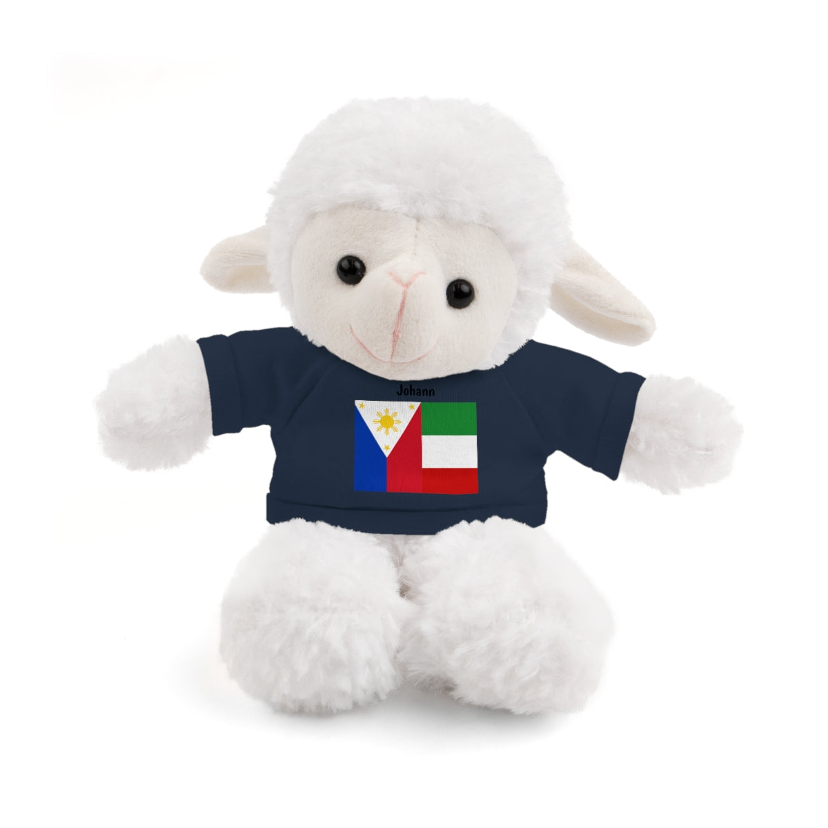 Personalized Filipino Stuffed Animal Toy with Tee | Philippines & Italy Flag | Gift for kids and adults | Holiday Gift idea