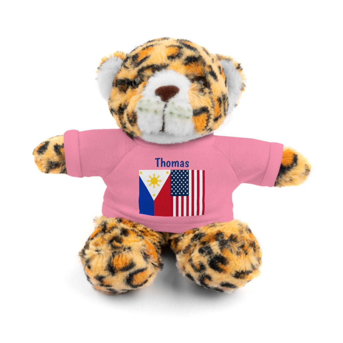 Personalized Filipino Stuffed Animal Toy with Tee | Philippines and USA Flag | Gift for kids and adults | Holiday Gifting