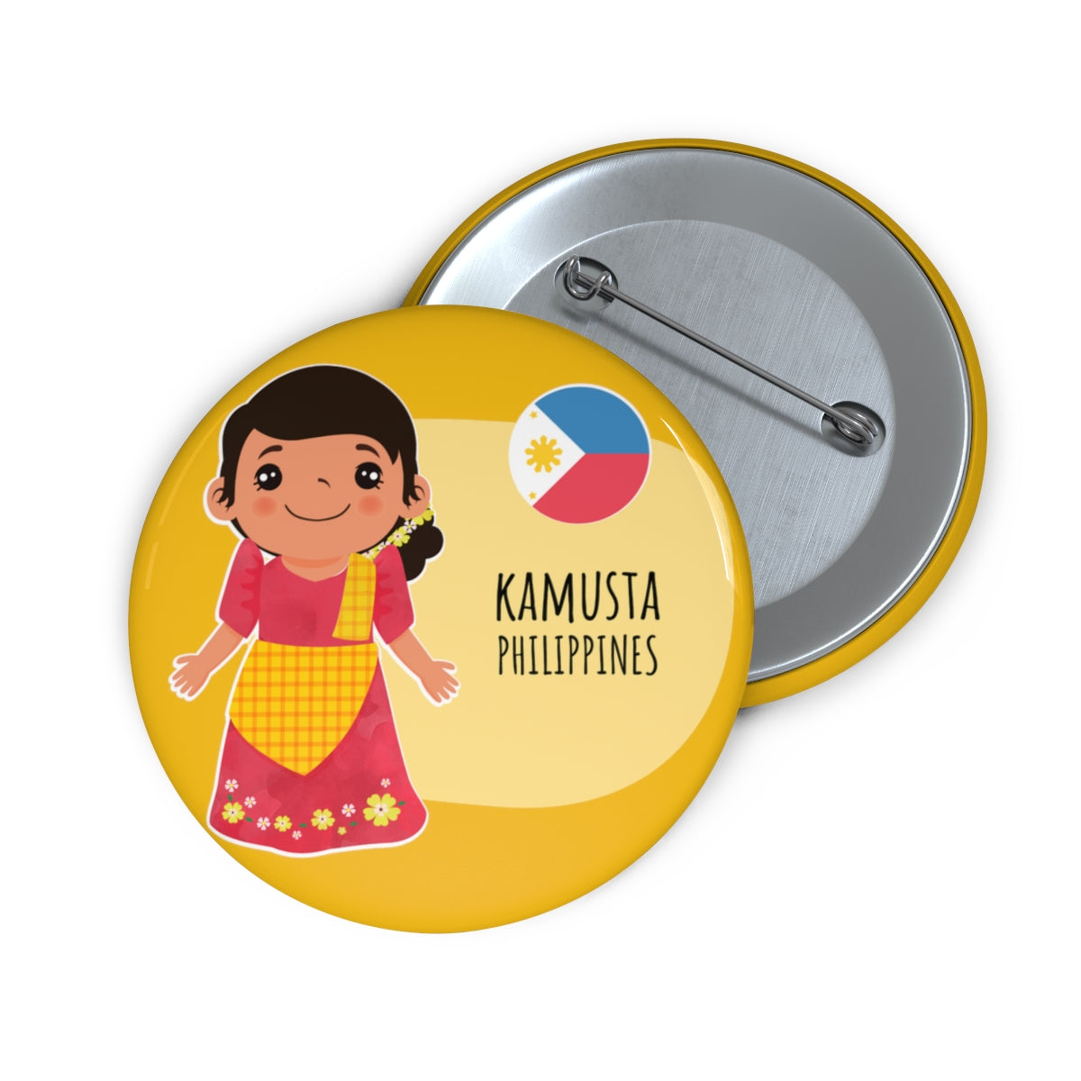 Pjilippins Filipino Kumusta Ka Custom Pin Buttons