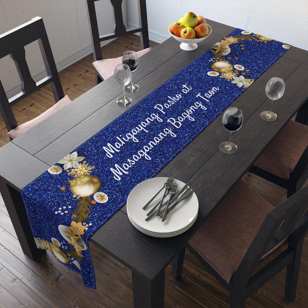 Philippines Filipino Christmas Maligayang Pasko parol themed Table Runner (Cotton, Poly)