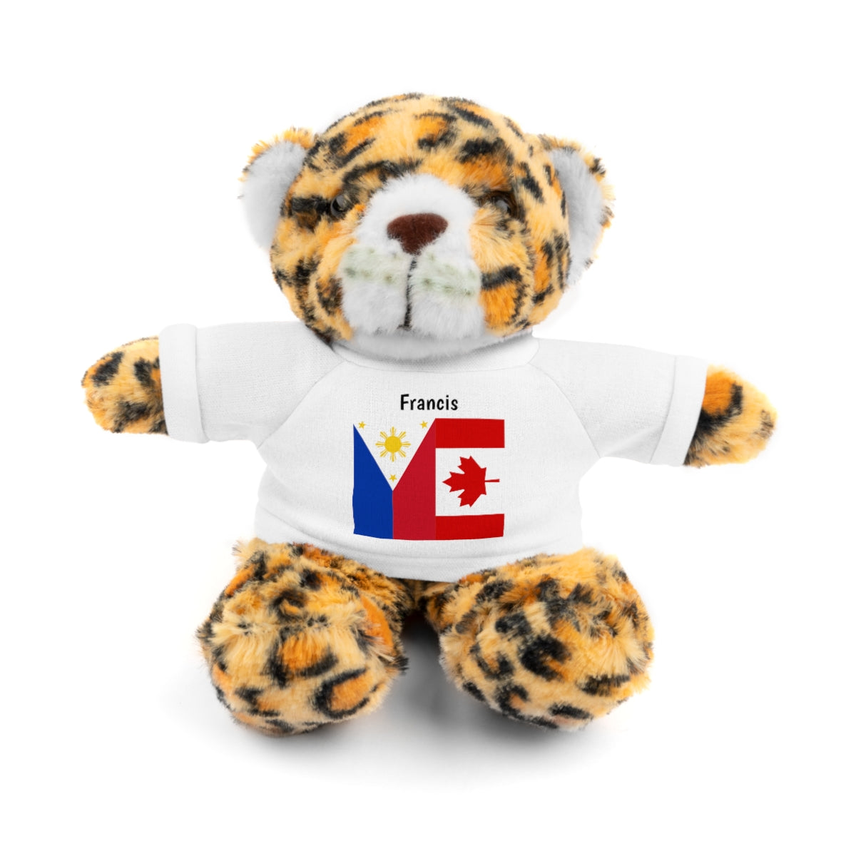 Personalized Filipino Stuffed Animal Toy with Tee | Philippines & Canada Flag | Gift for kids and adults | Holiday Gifting