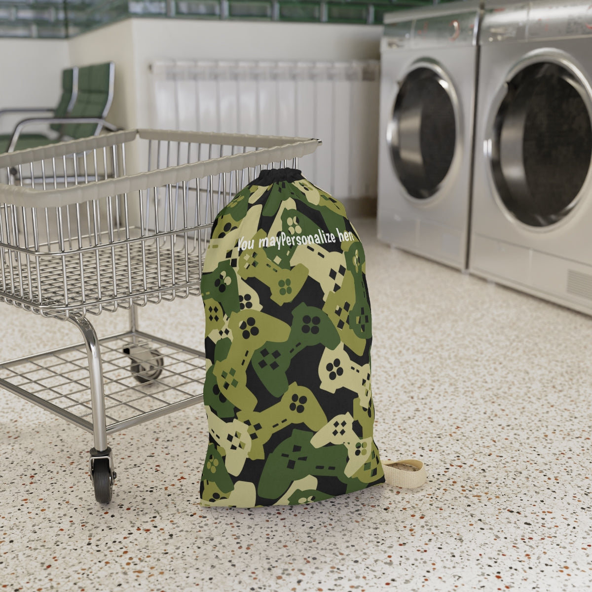 Personalized Funny Laundry bag | Gamers Camouflage College Dorm Laundry Bag | Unique Print Laundry bag , College Moving In Laundry bag