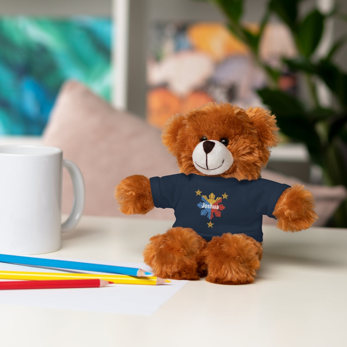 Personalized Filipino Stuffed Animal Toy with Tee | Philippine Star and Sun | Gift for kids and adults | Holiday Gifting idea