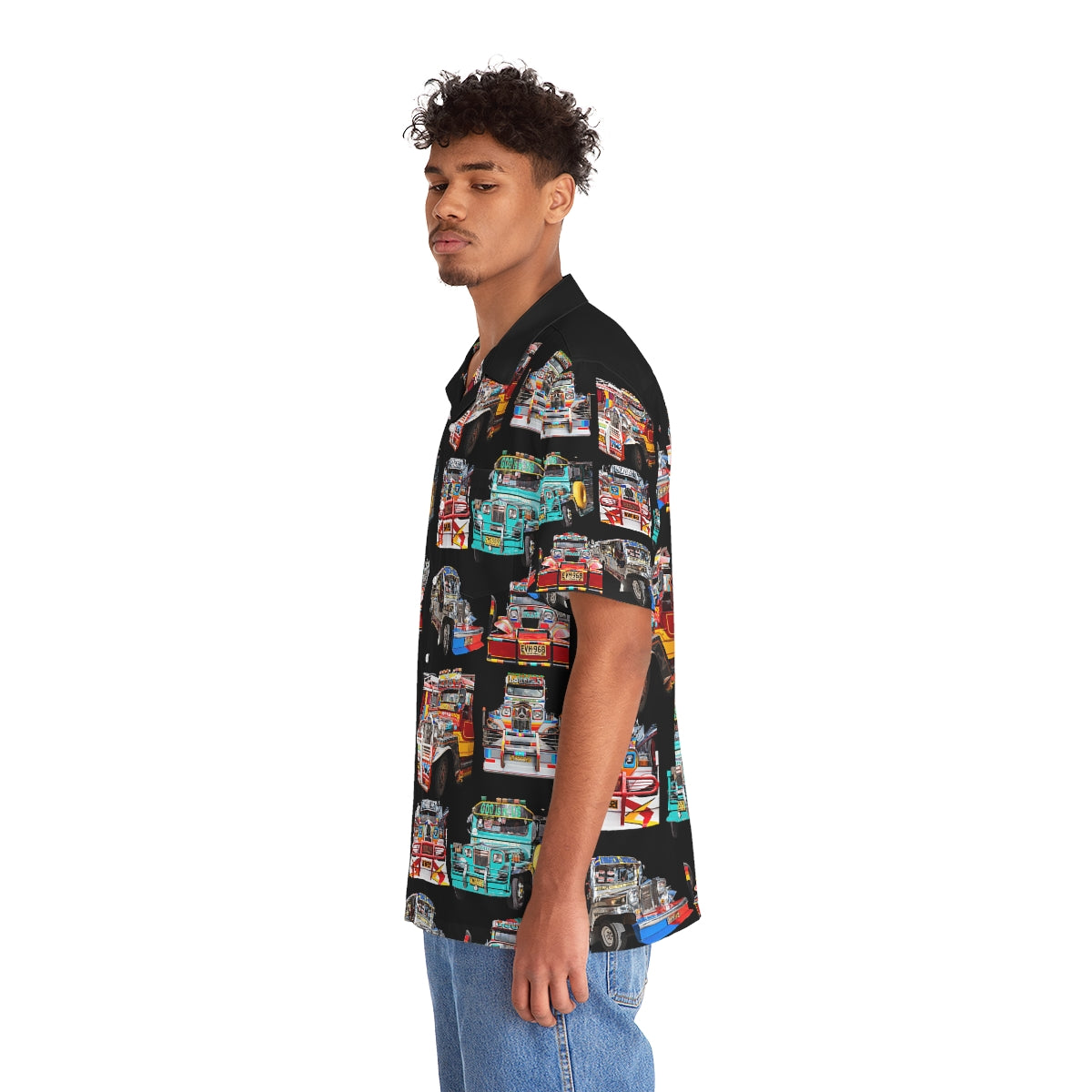 Philippines Filipino Jeepney Theme Men's Hawaiian Shirt | Filipino Pinoy Shirt| Fathers Day Hawaiian Polo Shirt | Fathers Day Gift