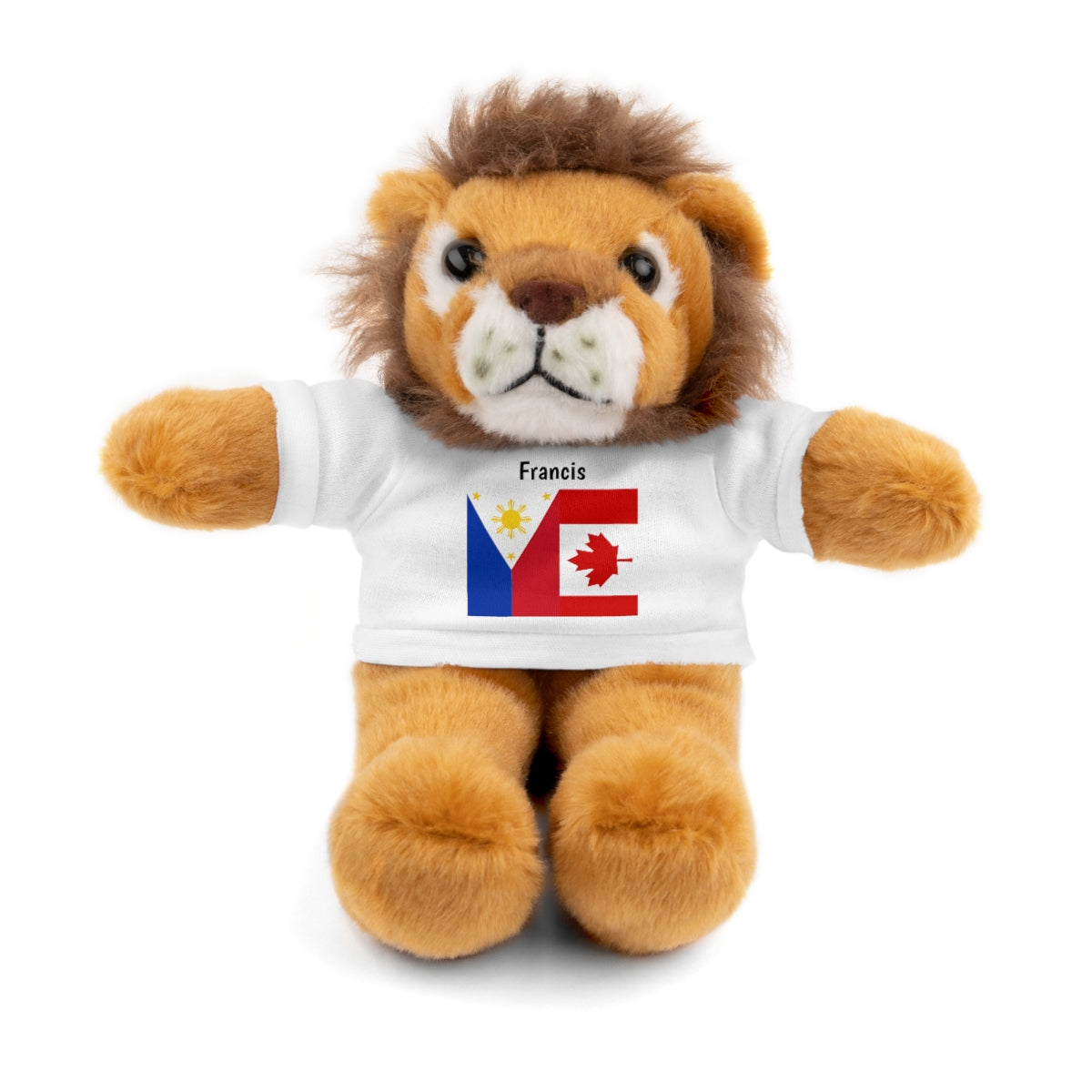 Personalized Filipino Stuffed Animal Toy with Tee | Philippines & Canada Flag | Gift for kids and adults | Holiday Gifting