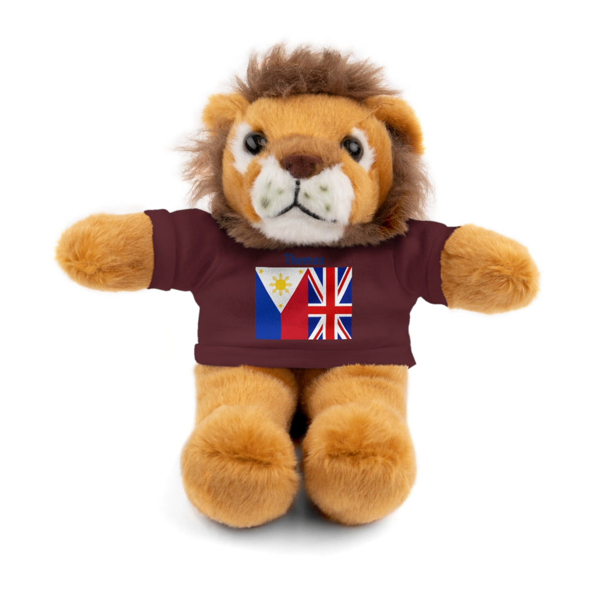 Personalized Filipino Stuffed Animal Toy with Tee | Philippines & UK Flag | Gift for kids and adults | Holiday Gifting idea