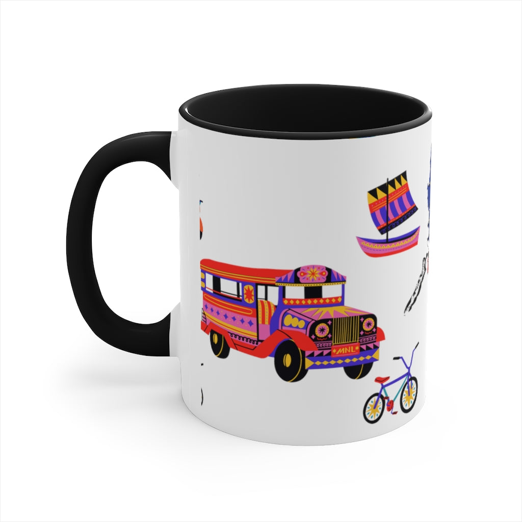 Philippine Inspired Accent Coffee Mug, 11oz | Unique Philippine Filipino Gift Idea for any occassion. Mothers Fathers Day, Birthday Graduation Gift.