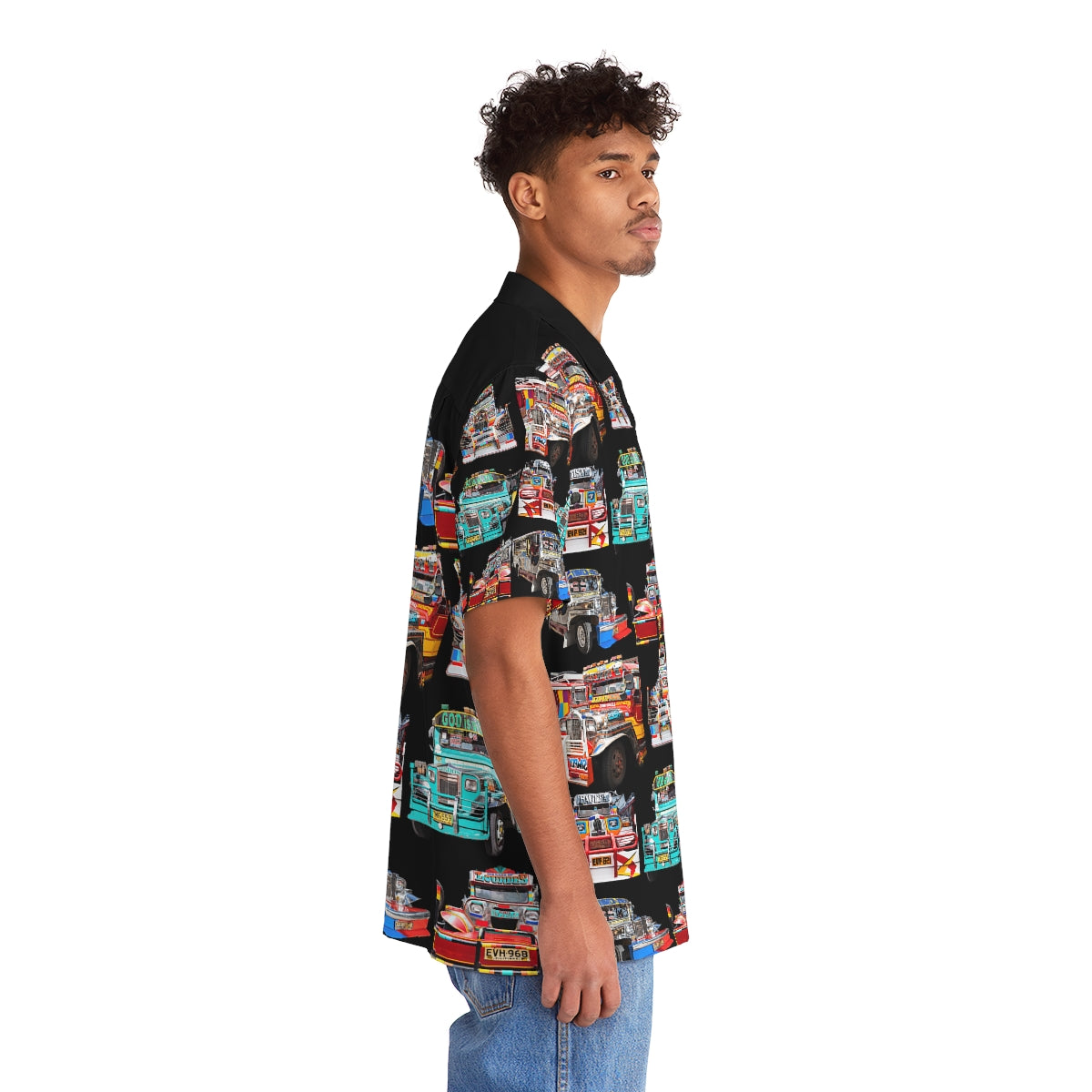 Philippines Filipino Jeepney Theme Men's Hawaiian Shirt | Filipino Pinoy Shirt| Fathers Day Hawaiian Polo Shirt | Fathers Day Gift