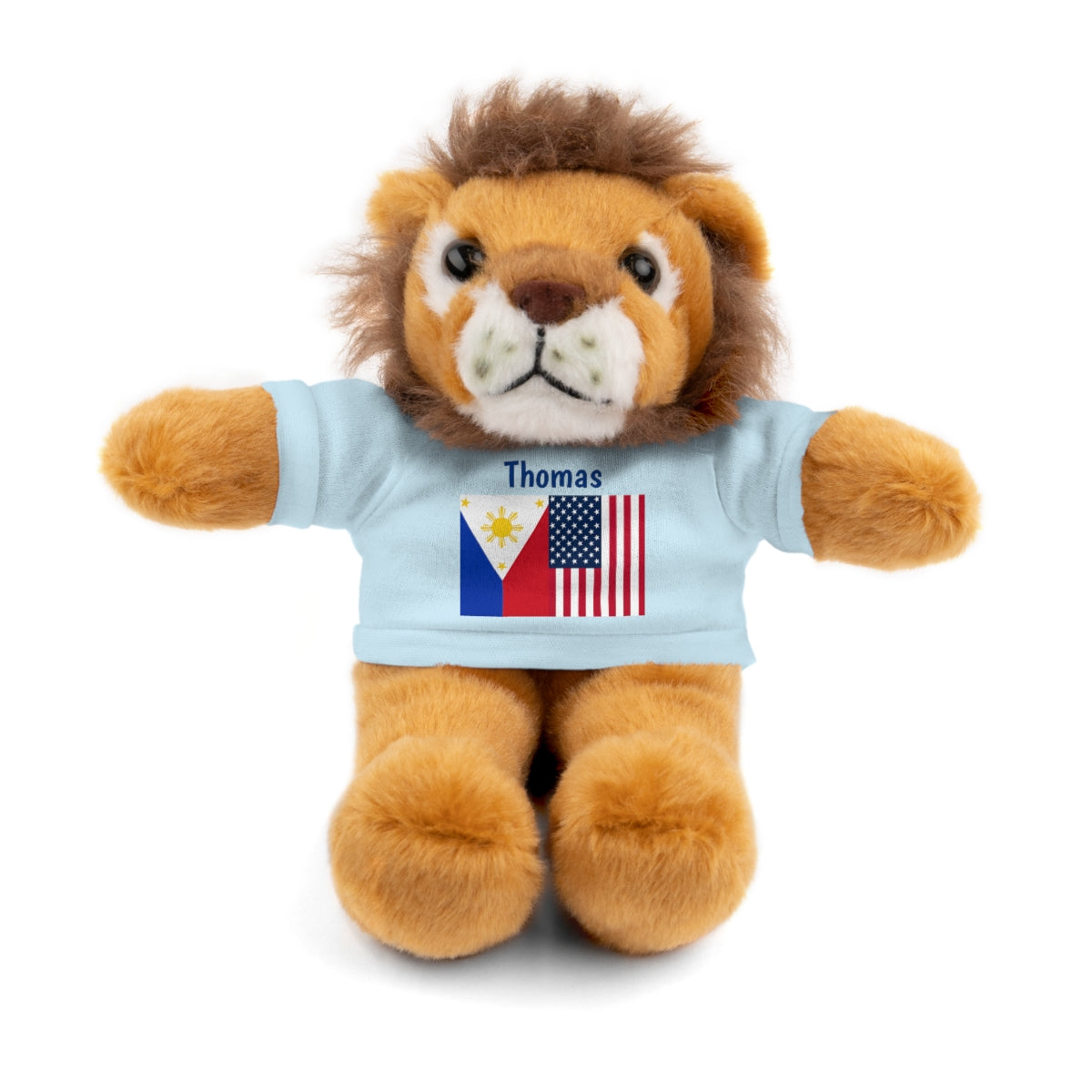 Personalized Filipino Stuffed Animal Toy with Tee | Philippines and USA Flag | Gift for kids and adults | Holiday Gifting