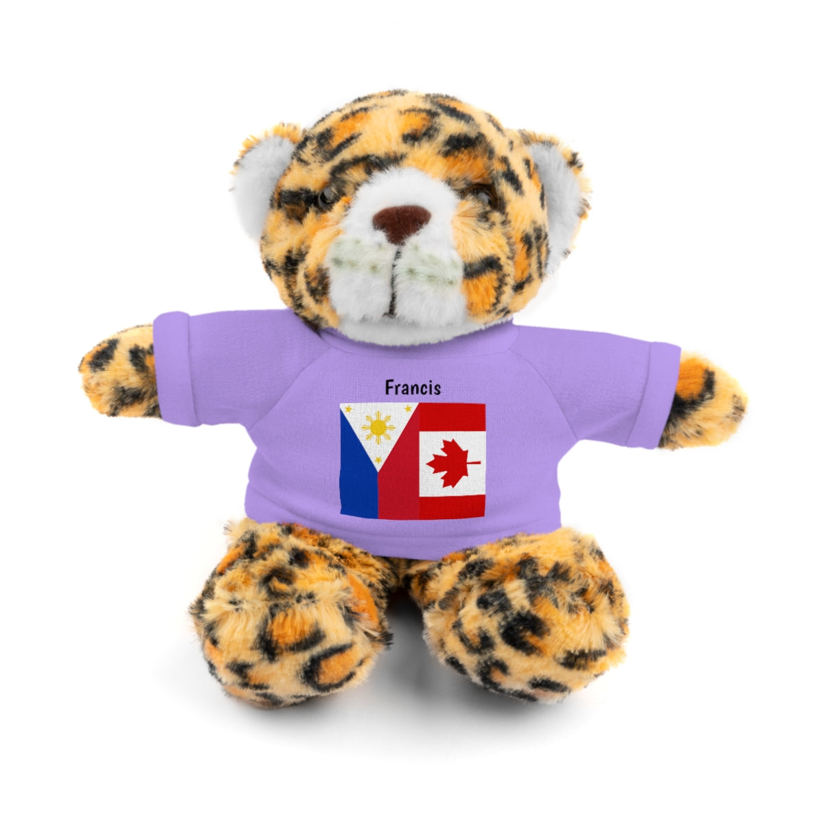 Personalized Filipino Stuffed Animal Toy with Tee | Philippines & Canada Flag | Gift for kids and adults | Holiday Gifting