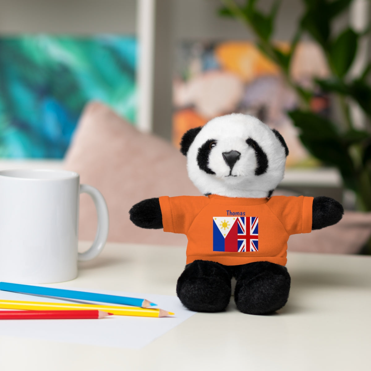 Personalized Filipino Stuffed Animal Toy with Tee | Philippines & UK Flag | Gift for kids and adults | Holiday Gifting idea