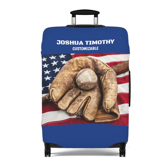 Personalized Baseball Fan Luggage Cover | Suitcase protector | Crisply Printed Washable