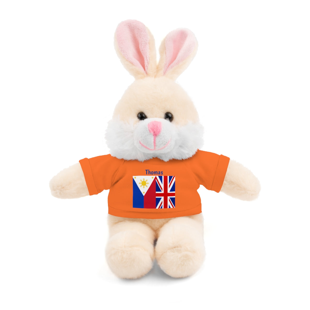 Personalized Filipino Stuffed Animal Toy with Tee | Philippines & UK Flag | Gift for kids and adults | Holiday Gifting idea