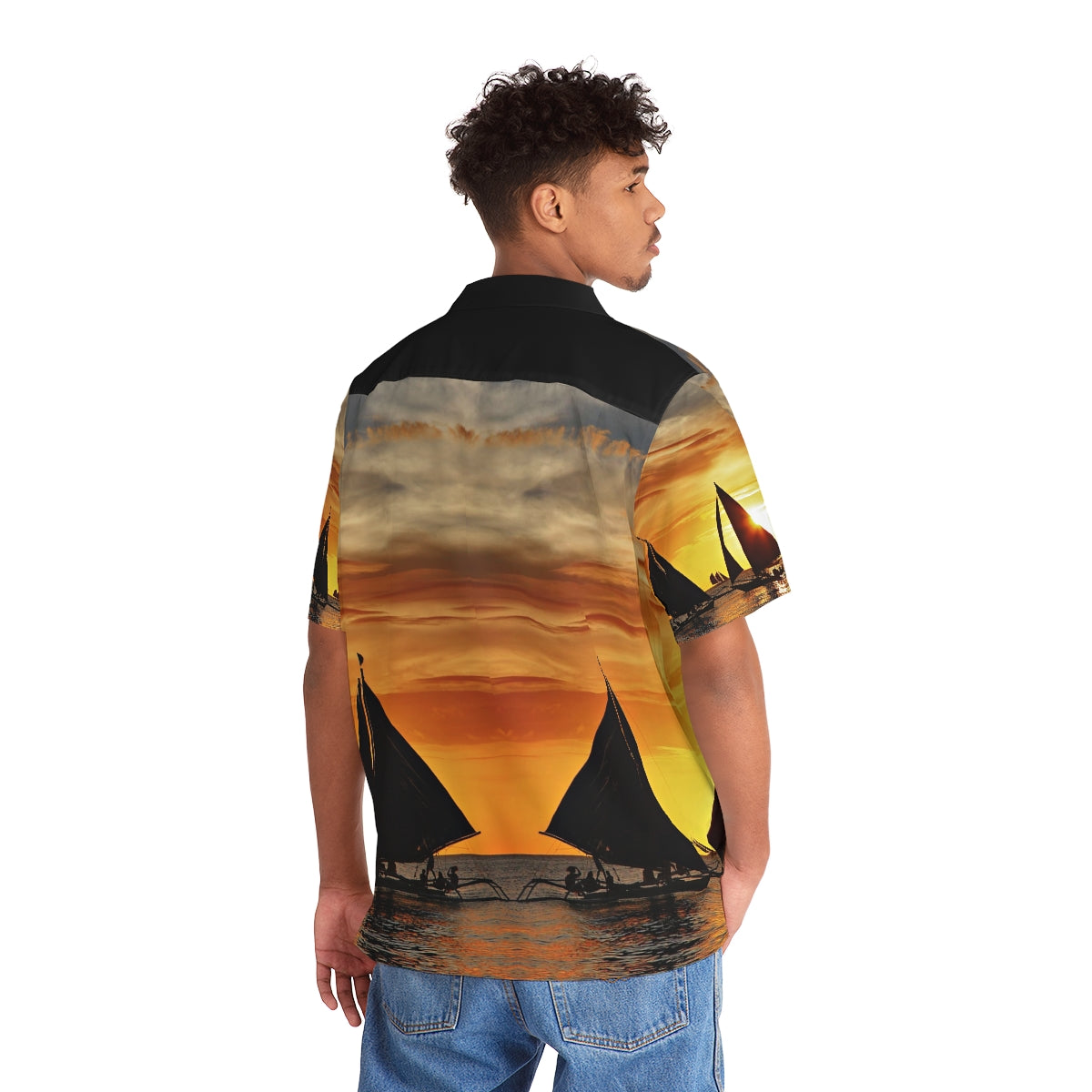 Philippines Boracay Theme Men's Hawaiian Shirt | Filipino Pinoy Shirt| Fathers Day Hawaiian Polo Shirt | Fathers Day Gift