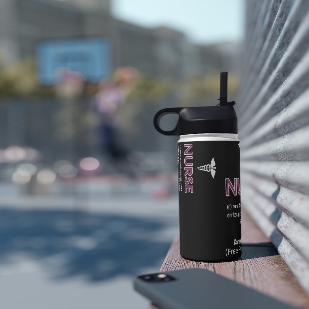 Personalized Nurse Steel Water Bottle, Standard Lid |Summer Travels, Gym water Bottle | Nurse unique Gift idea.