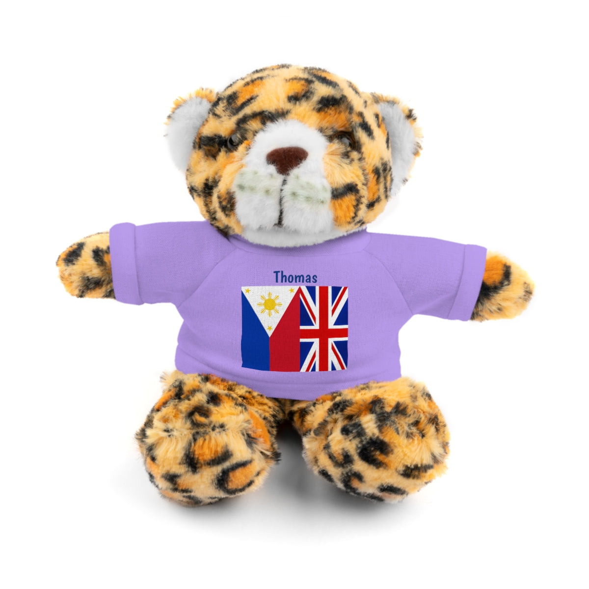 Personalized Filipino Stuffed Animal Toy with Tee | Philippines & UK Flag | Gift for kids and adults | Holiday Gifting idea