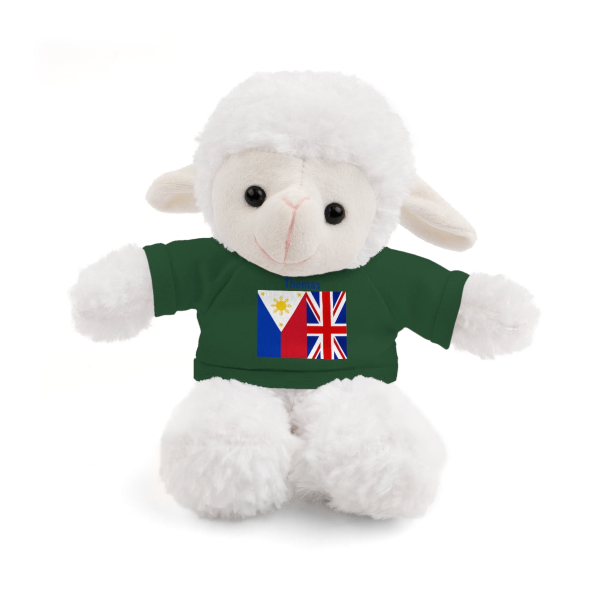 Personalized Filipino Stuffed Animal Toy with Tee | Philippines & UK Flag | Gift for kids and adults | Holiday Gifting idea