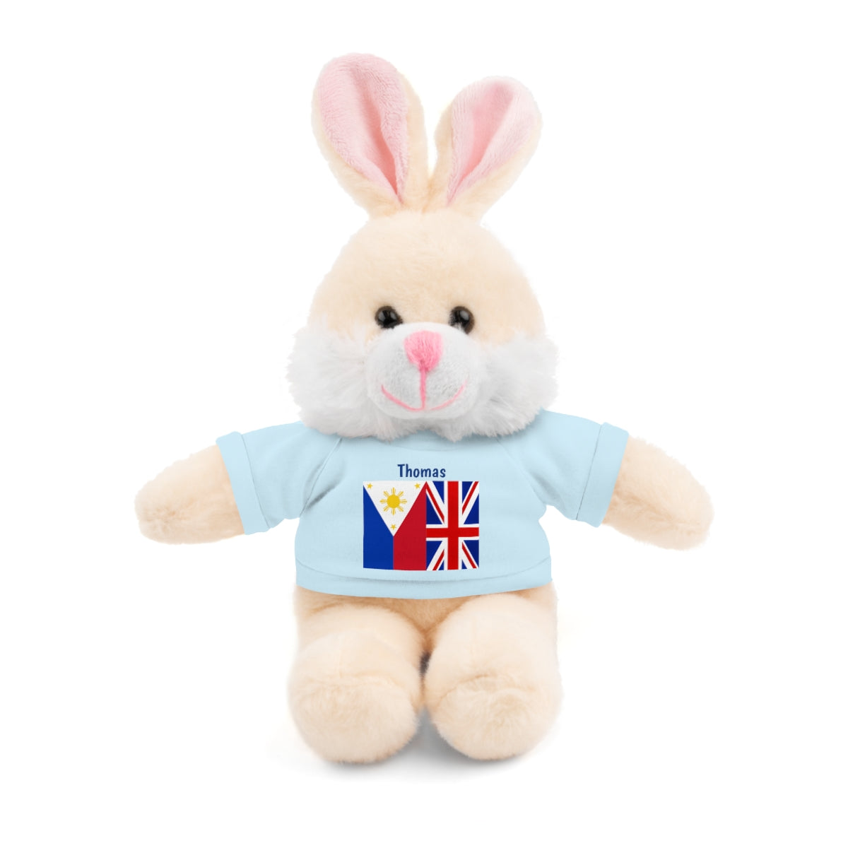 Personalized Filipino Stuffed Animal Toy with Tee | Philippines & UK Flag | Gift for kids and adults | Holiday Gifting idea