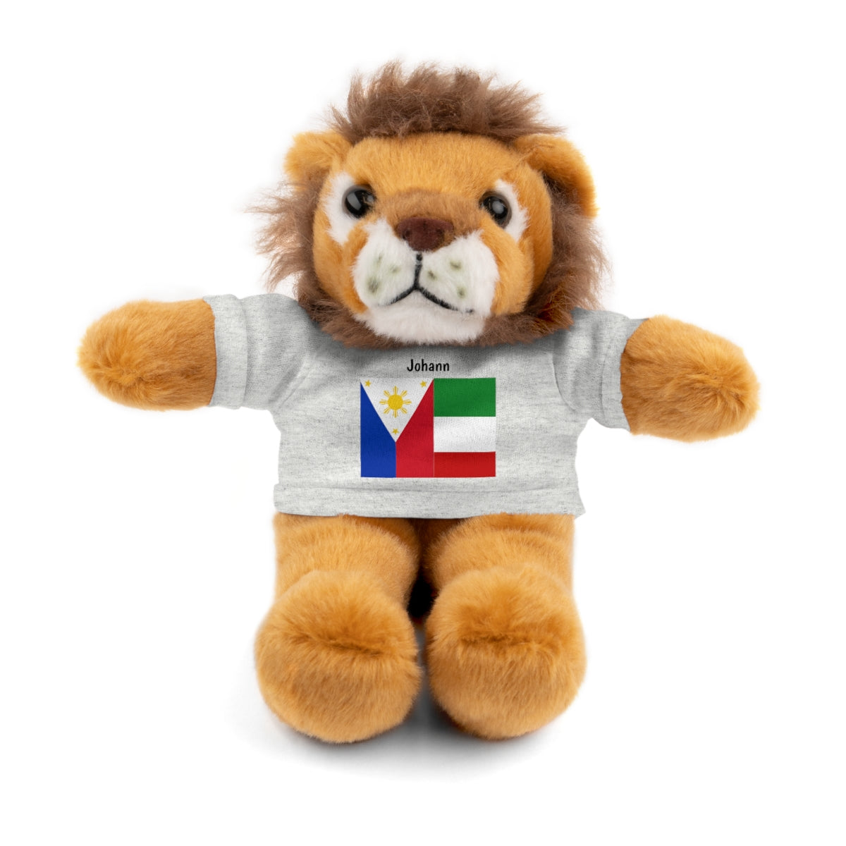 Personalized Filipino Stuffed Animal Toy with Tee | Philippines & Italy Flag | Gift for kids and adults | Holiday Gift idea
